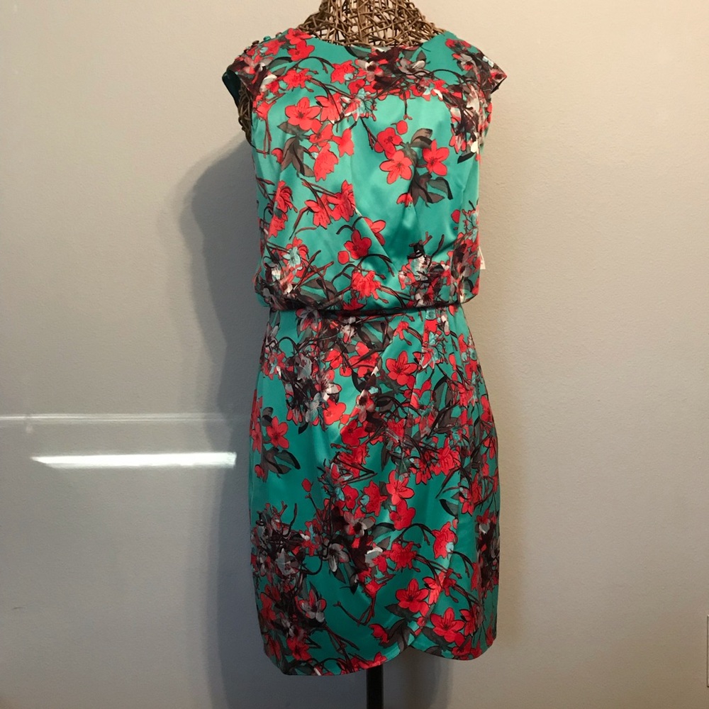 Teal Oriental Sleeveless Dress